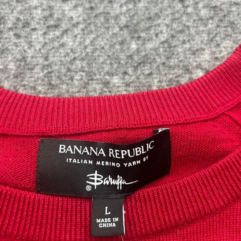 Banana Republic Italian Merino Wool Sweater Mens Large Crewneck‎ Old Money Quiet